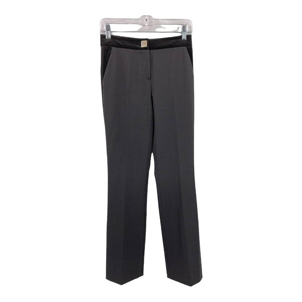 Les Copains Black Wool Straight Leg Dress Pants Size 4
